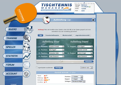 Tischtennis Manager Screenshot 1